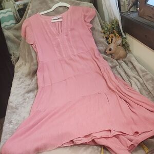 Soft Pink Women's Dress With Romantic Detailing By LOFT